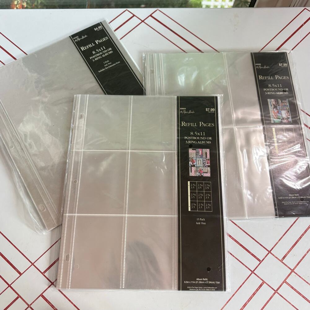 The Paper Studio 8.5x11 Scrapbook Refill Pages Lot of 3 New Sealed